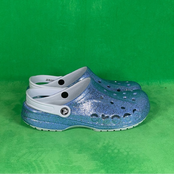 CROCS Shoes Crocs Womens Mineral Blue Baya Glitter Clog Size 1 Poshmark